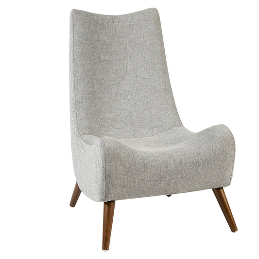 Curved Tan Accent Chair