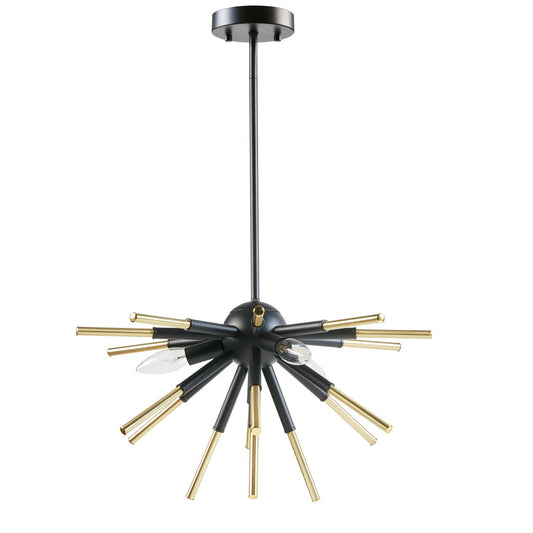 Two-Tone Metallic Starburst Chandelier