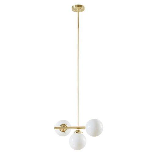 3-Light Chandelier with Frosted Glass Globe Bulbs